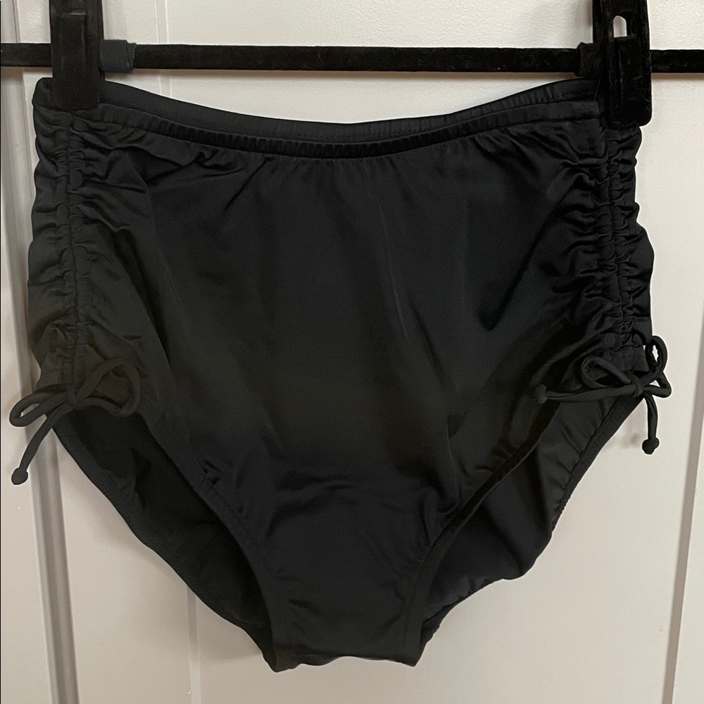 Ruched Swim Brief, black, size 10, #2